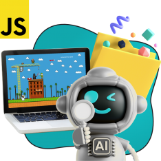 Язык программирования JavaScript + AI. Проектное обучение + геймификация + AI-помощники - КИБЕРшкола программирования для детей, компьютерные курсы для школьников, начинающих и подростков - KIBERone г. Ангарск